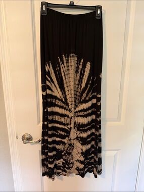 TRYST Black & Cream Tie-Dye Maxi Skirt - Women